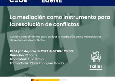 La mediación como instrumento para la resolución de conflictos (junio 2023)