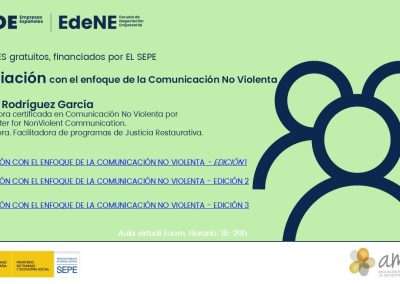 Mediación desde el enfoque de la Comunicación No Violenta 3 ediciones en febrero, abril y junio