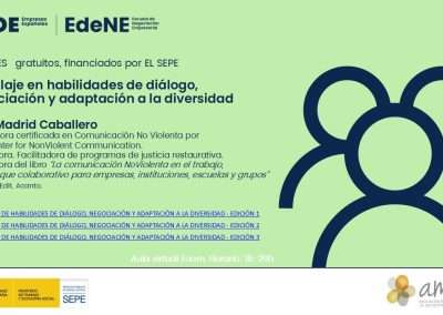 Modelaje en habilidades de diálogo, negociación y adaptación a la diversidad  3 ediciones en marzo, abril y mayo de 2025