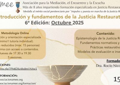 Formación especializada en Justicia Restaurativa 6ª edición